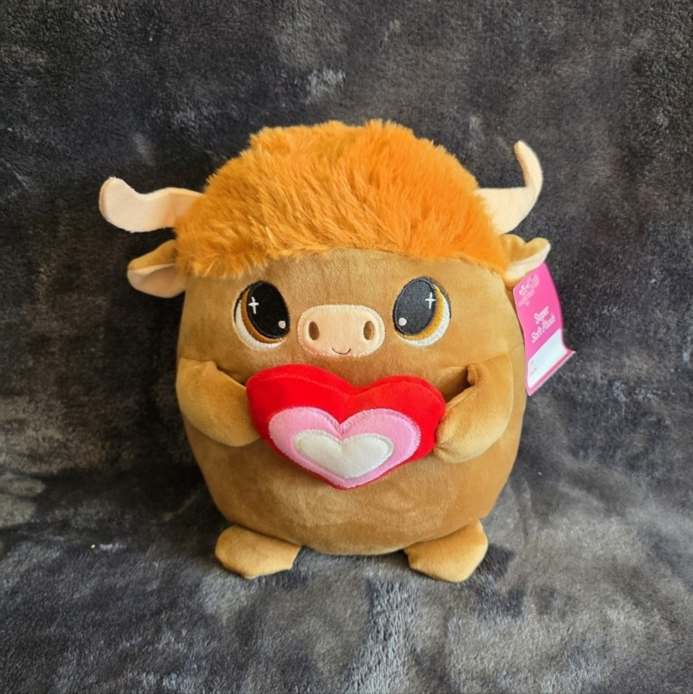 NWT Valentine's Day Easter Christmas birthday Squishy plush toy, Longhorn cow